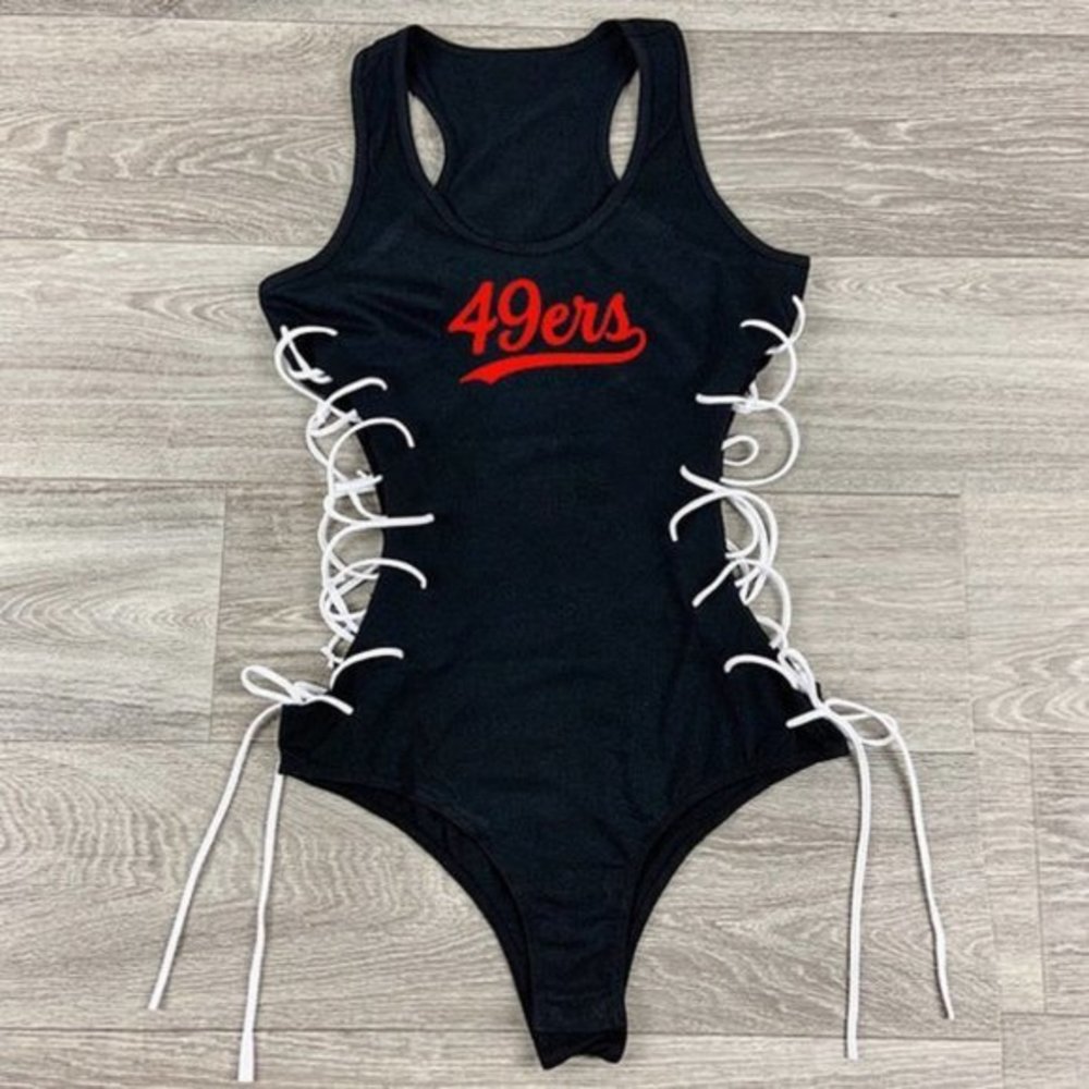 Black San Francisco 49ers corset Bodysuit, 49ers, Women's Frisco 49ers Shirts, N